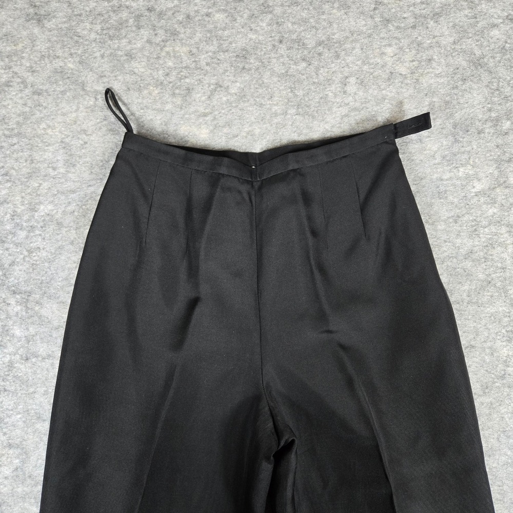 Talbots Womens Black Silk Wool Blend Straight Leg Dress Pants Size 6P - Picture 2 of 7